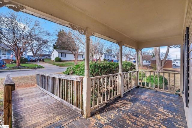 deck featuring covered porch