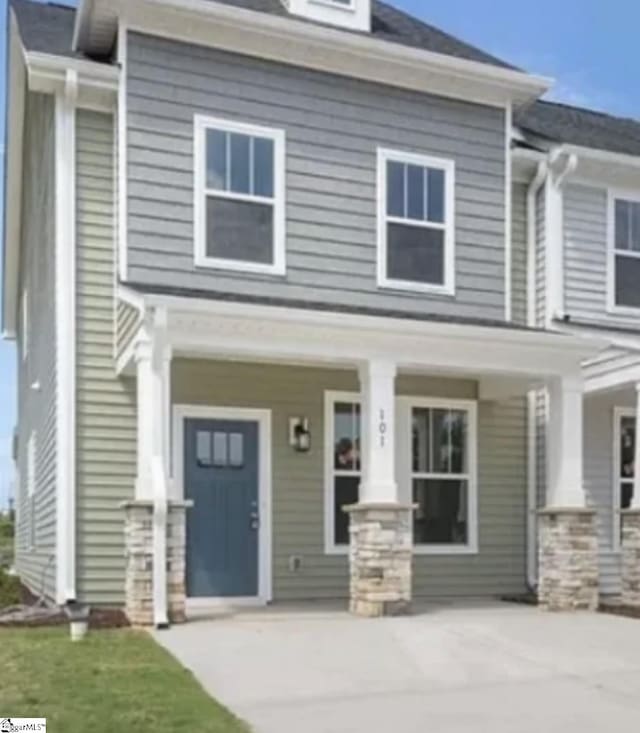 view of front of home with a porch