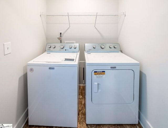 laundry area featuring washer and dryer