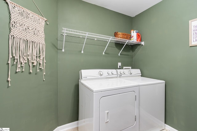 laundry area with washer and dryer