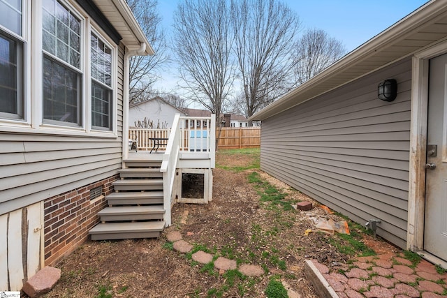 view of yard with a deck