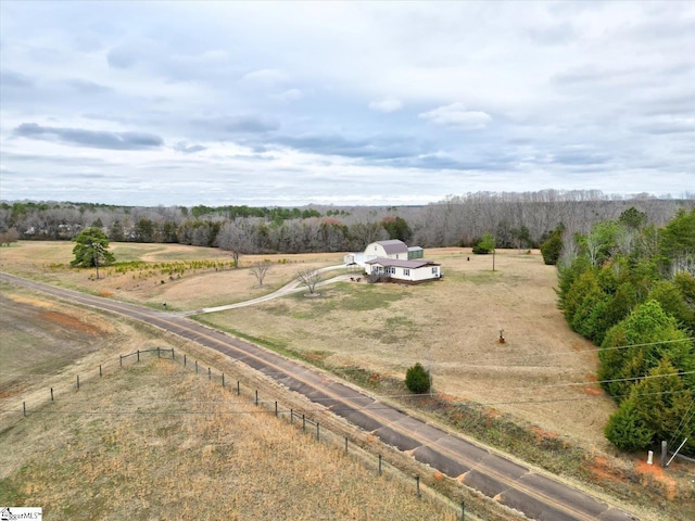 bird's eye view featuring a rural view