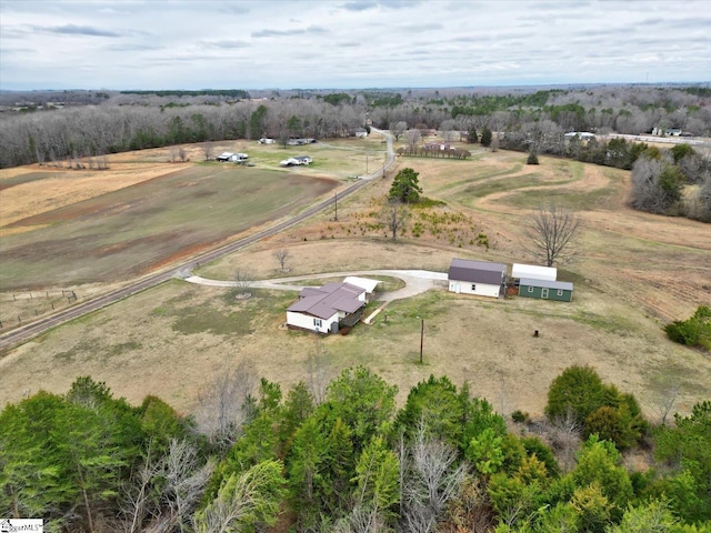 bird's eye view featuring a rural view