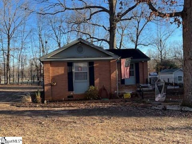 view of single story home