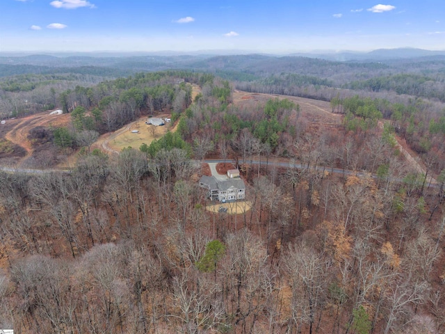 drone / aerial view with a mountain view