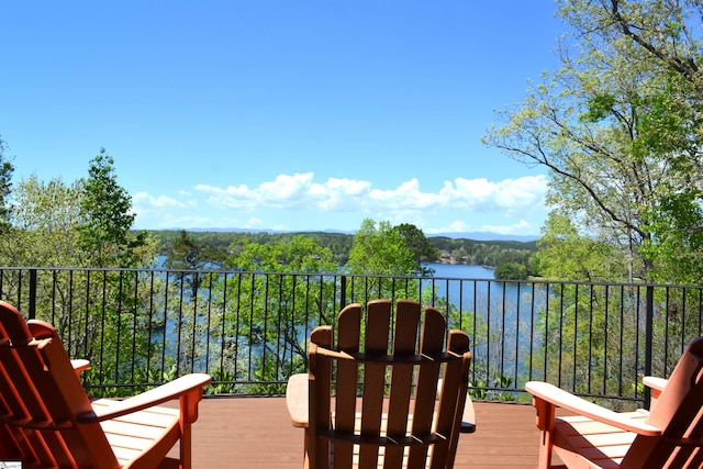 balcony with a water view
