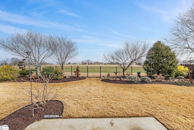 view of yard with a rural view