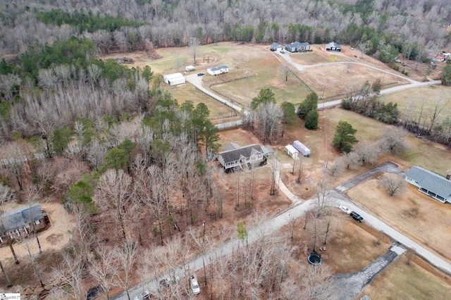 drone / aerial view with a rural view