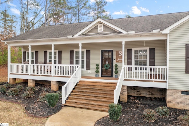 view of front of home with a porch