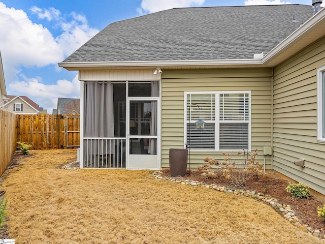 exterior space with a sunroom