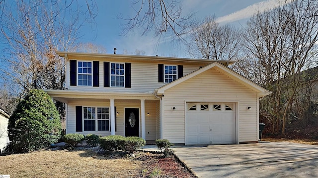 view of front of property featuring a garage