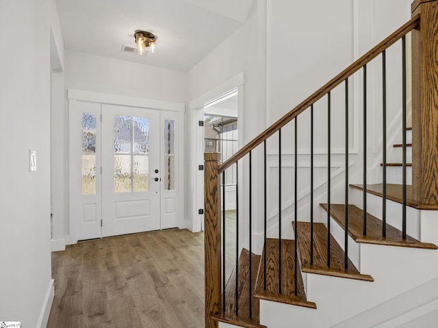 foyer featuring light wood-type flooring