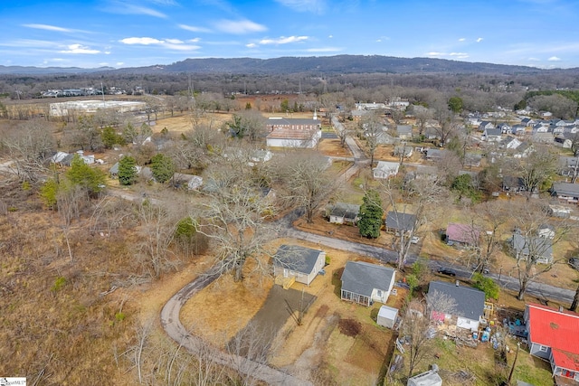 aerial view with a mountain view