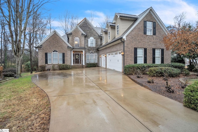 view of front property with a garage