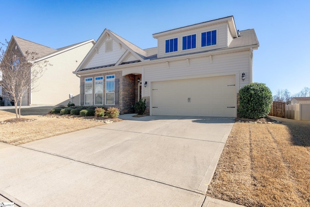 view of front facade with a garage