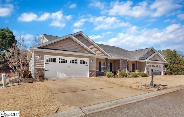 craftsman house featuring a garage and a porch