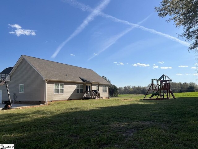 626 Johnny Long Rd, Iva, SC 29626 - rear view of property featuring a yard, crawl space, and a playground