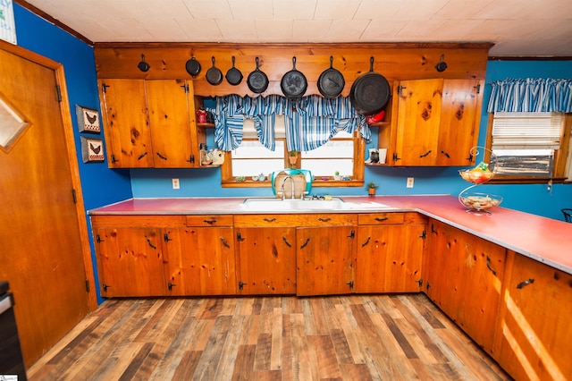 kitchen featuring sink and light hardwood / wood-style floors