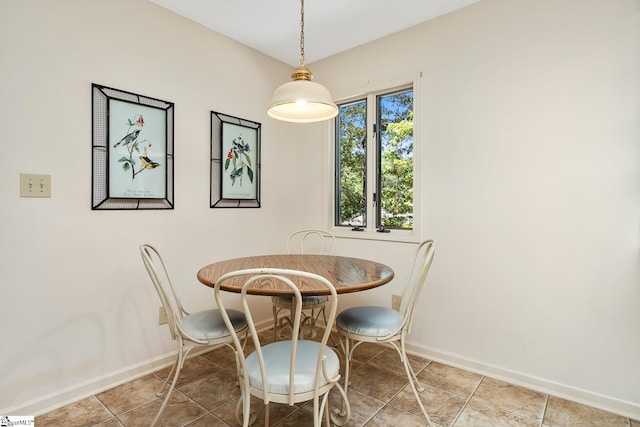 view of tiled dining area