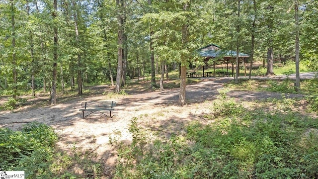 view of yard featuring a gazebo