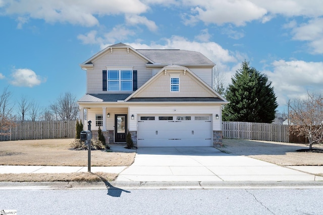 craftsman-style home with a garage