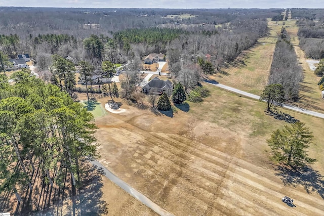 birds eye view of property featuring a rural view