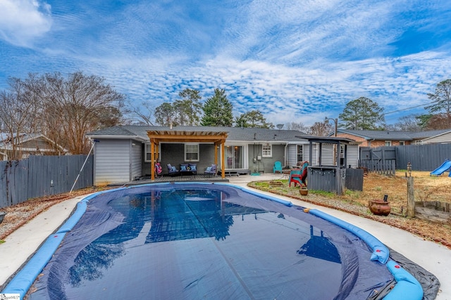 view of pool featuring a patio area