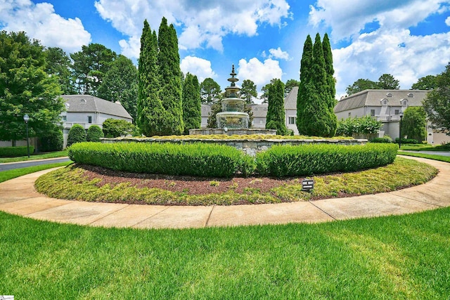 view of property's community with a yard