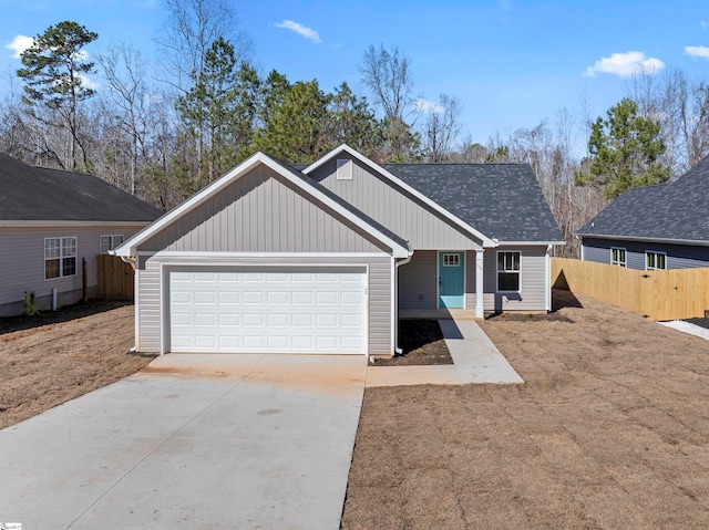 view of front facade featuring a garage