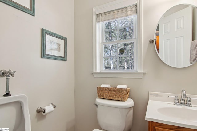 bathroom with toilet and vanity