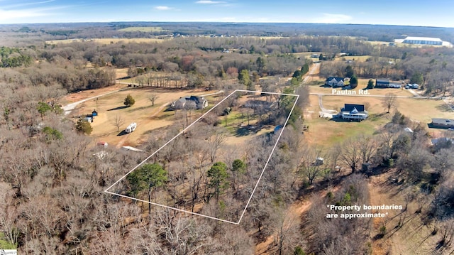 bird's eye view with a rural view