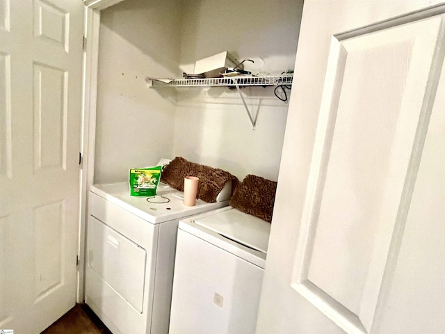 laundry room with washer and dryer