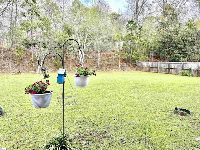 view of yard with fence