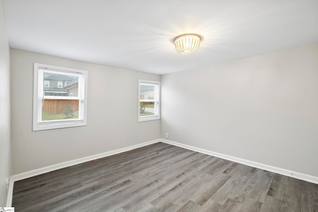 empty room featuring wood-type flooring