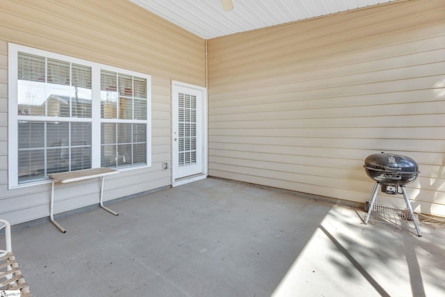 view of patio with area for grilling