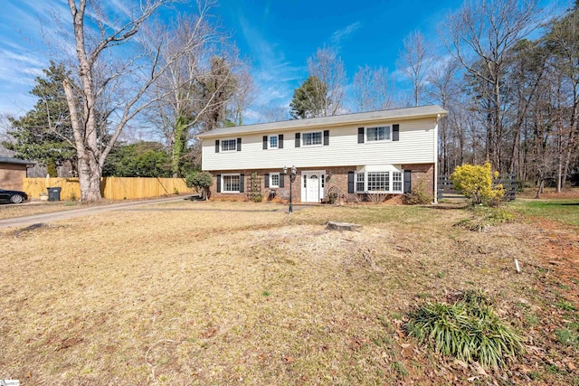 view of front of home with a front yard