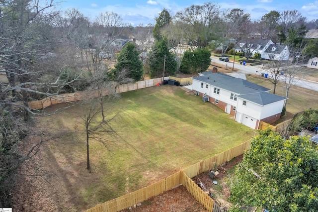 bird's eye view with a residential view