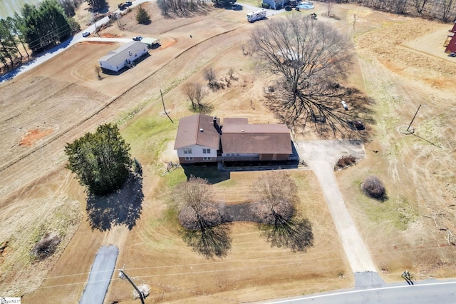 drone / aerial view featuring a rural view