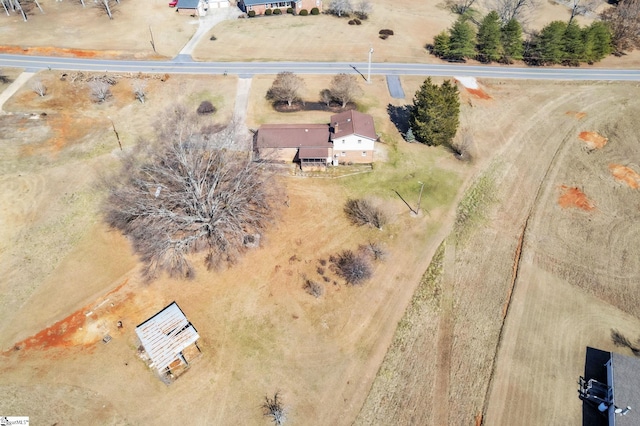 bird's eye view featuring a rural view