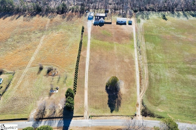 aerial view with a rural view