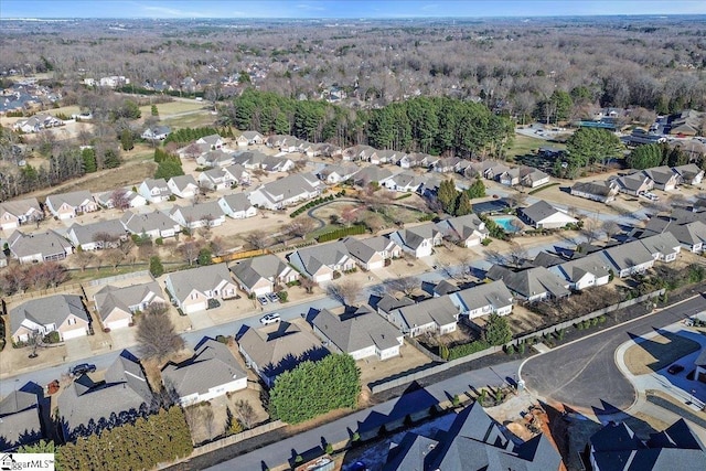 aerial view featuring a residential view