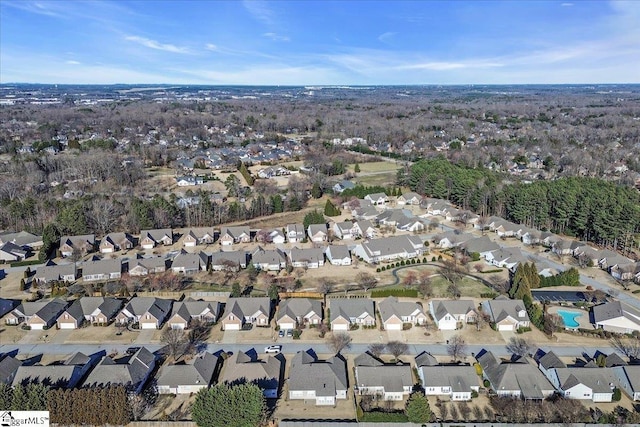 bird's eye view with a residential view