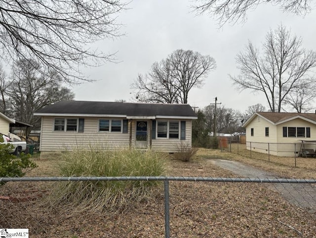 bungalow with crawl space and fence