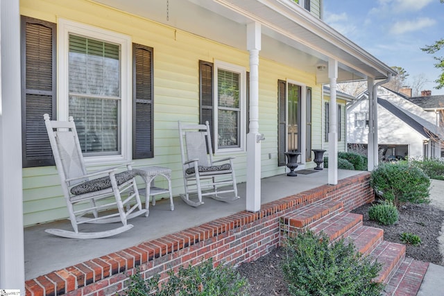 view of patio featuring covered porch