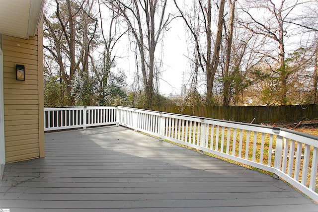 deck featuring fence