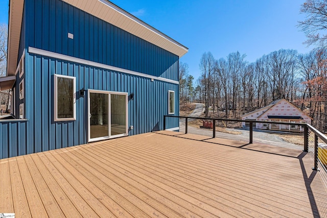 wooden terrace with a gazebo