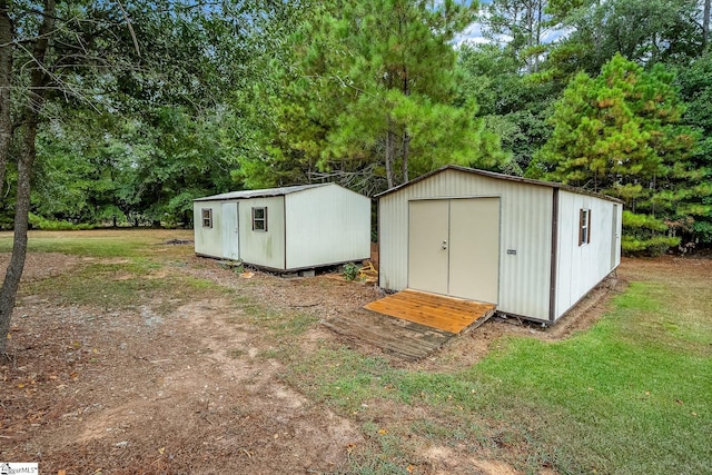 view of shed