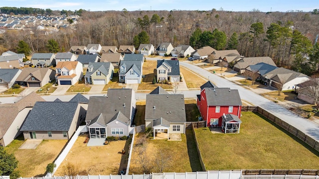 birds eye view of property with a residential view