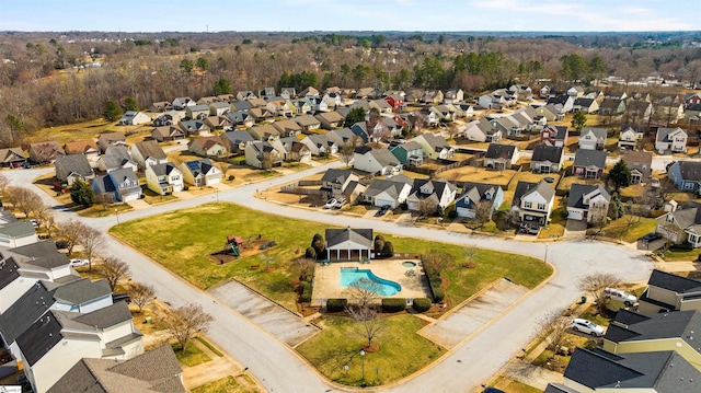 drone / aerial view featuring a residential view