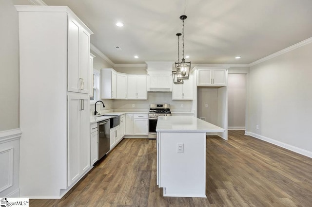 120 Bonaire Pt, Anderson, SC 29621 - kitchen featuring stainless steel appliances, light countertops, and white cabinets